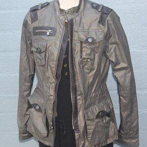 Vince women's utility cotton leather trim jacket size XS